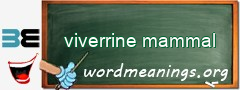 WordMeaning blackboard for viverrine mammal